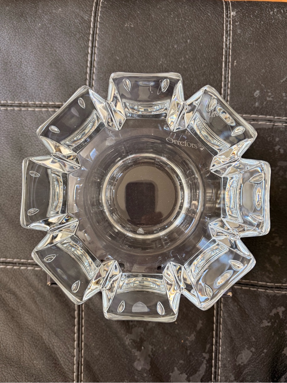 Orrefors Kosta Boda Clear Glass Star Bowl